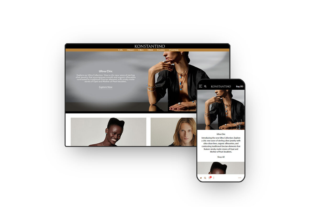 Responsive Ecommerce Designs and Development for Konstantino Jewelry